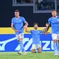 Selebrasi pemain Lazio saat menghajar Inter Milan di Liga Italia (AFP)