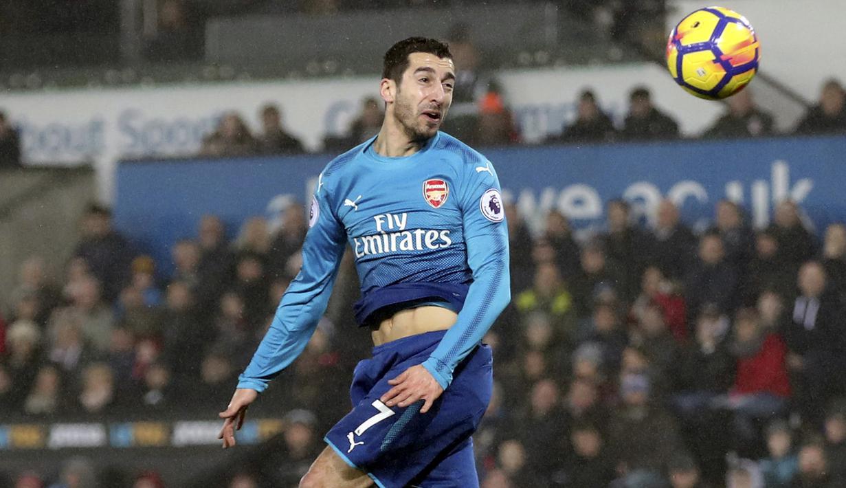 Merapat ke Arsenal, Henrikh Mkhitaryan menerima gaji sebesar 120.000 per minggu dengan durasi kontrak selama tiga tahun hingga 2021.(Nick Potts/PA via AP)