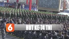 HUT TNI ini juga diwarnai parade defile, terjun bebas sampai atraksi pesawat jupiter yang membuat penonton takjub.