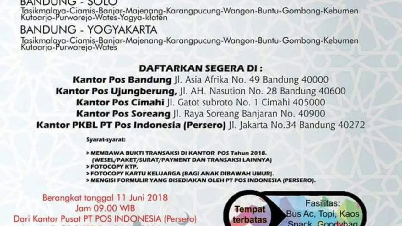 Mudik Bareng PT Pos Indonesia