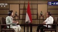 Cuplikan gambar wawancara eksklusif CCTV 13 dengan Presiden Indonesia Joko Widodo yang disiarkan di China pada Jumat 14 Oktober 2022. (Dok. CCTV)