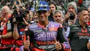 Kemenangan pada Sprint Race MotoGP Malaysia 2024 membuat Jorge Martin makin dekat dengan gelar juara. (MOHD RASFAN/AFP)