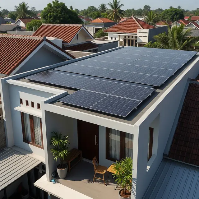 9 Desain Atap Panel Surya di Teras Rumah Sebagai Sumber Energi Listrik