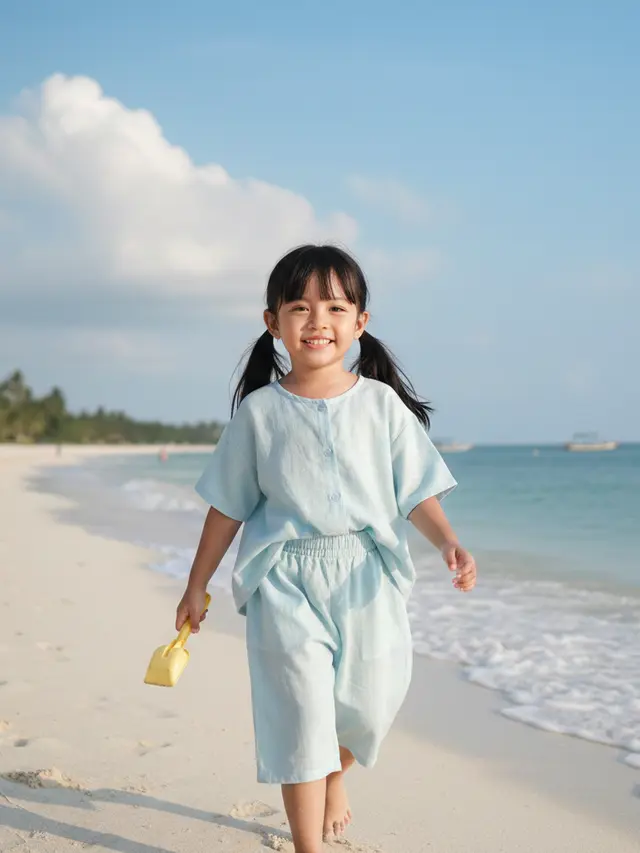 Model Baju Anak untuk Liburan ke Pantai (Foto: Gemini AI)