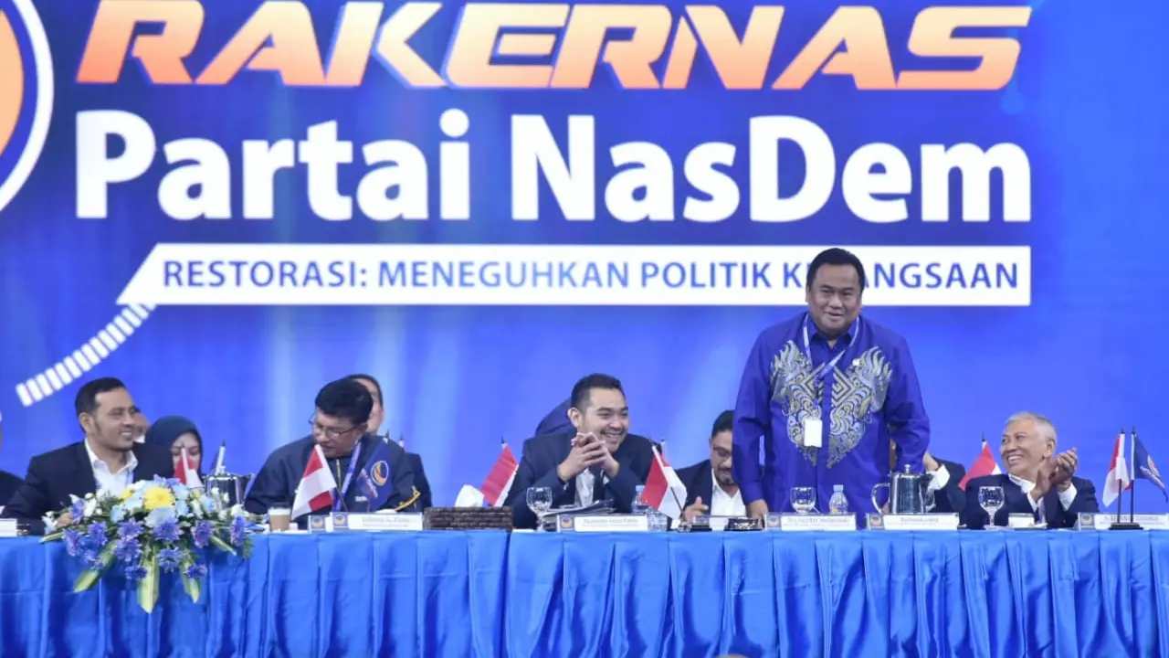 Rachmat Gobel dalam kegiatan Rakernas Partai Nasdem (Liputa6.com/Fauzan)