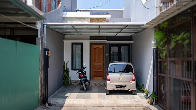 Contoh Rumah 1 Lantai Tipe 36 dalam Gang tapi Ada Carport