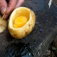 Memasak telur dalam kentang merupakan salah satu cara bertahan hidup di alam liar. (worthytoknow.com)