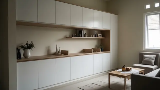 Built-in Cabinet Minimal Sekat dengan Garis Lurus