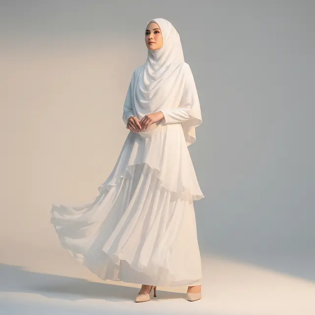 Gamis Warna Cloud Dancer Pantone 2026 untuk Lebaran