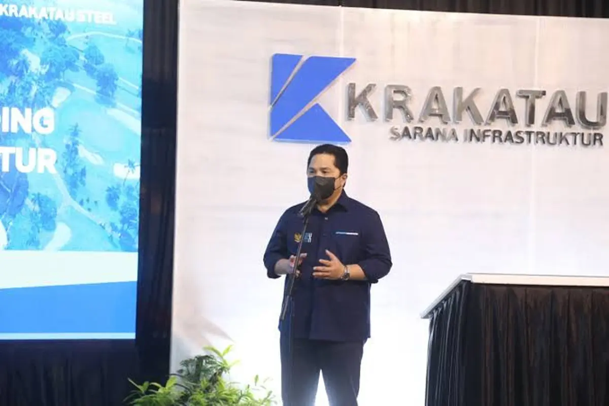 Menteri BUMNRI Erick Thohir mengatakan sukses merestrukturisasi dan transformasi keuangan PT Krakatau Steel Tbk.