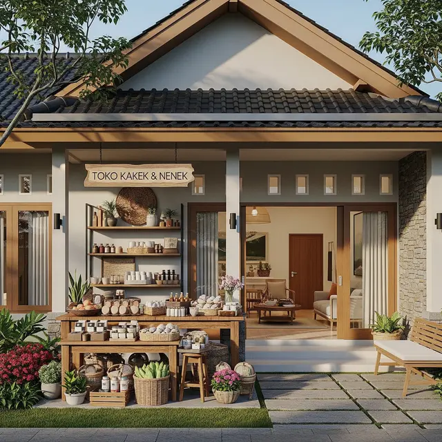 Desain Rumah Lansia yang Masih Aktif Jualan di Depan Rumah