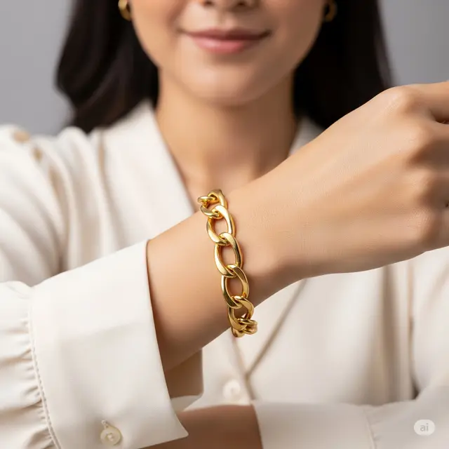 Model Gelang Emas Rantai yang Lagi Trend. Foto: Gemini
