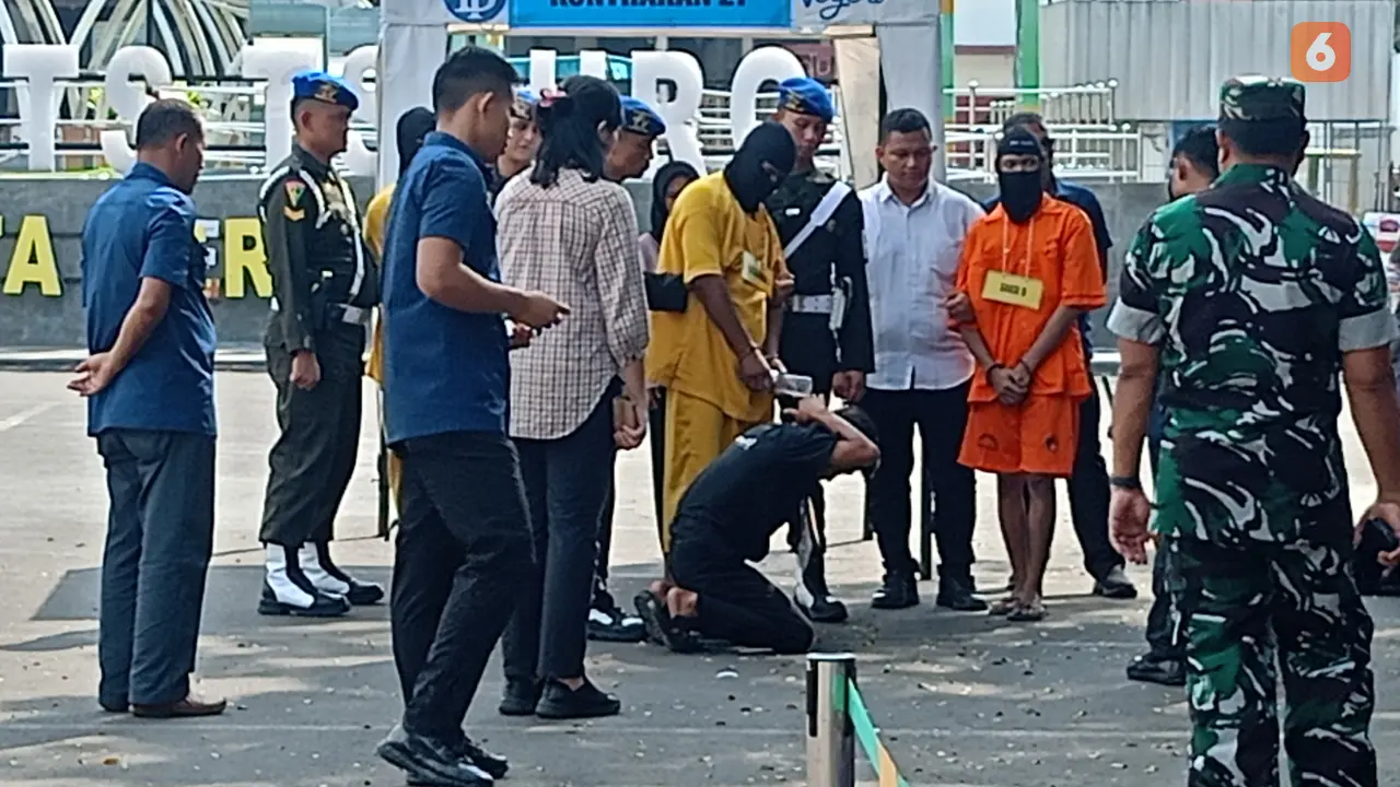 Oknum Prajurit Pukul Kepala Korban Saat Rekonstruksi. (Rabu, 14/05/2025). (Yandhi Deslatama/Liputan6.com).