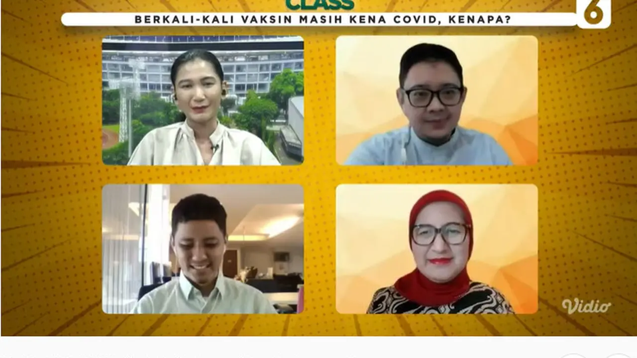 Tangkapan layar  live streaming Virtual Class, " Berkali-Kali Vaksin Masih Kena Covid, Kenapa?"