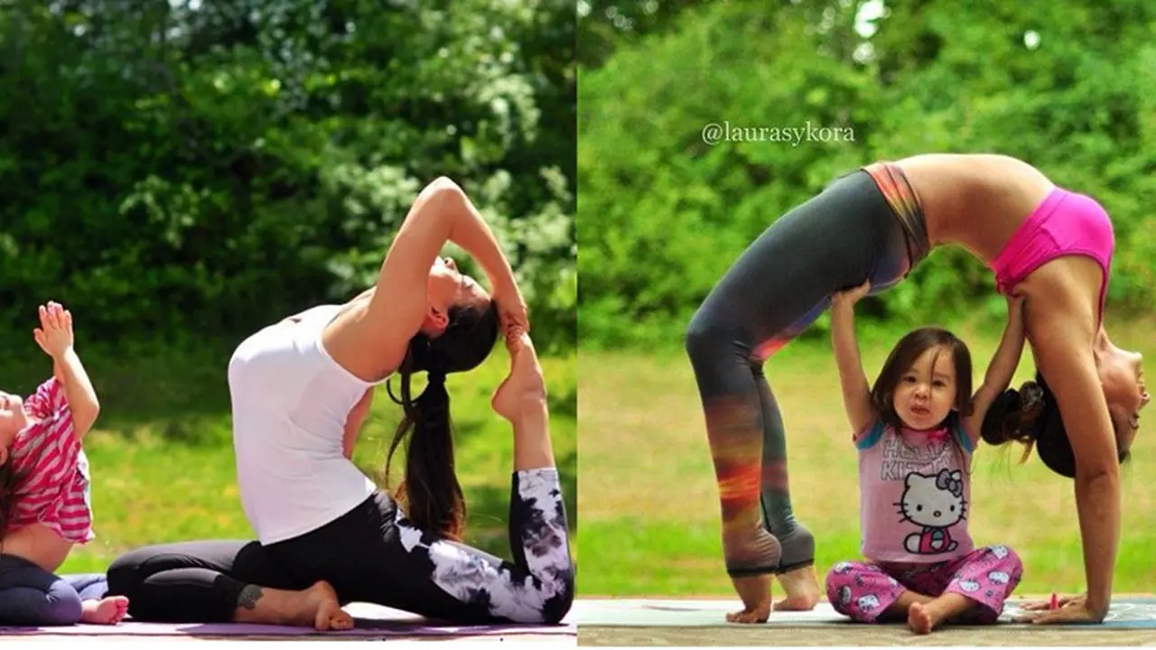 Lucunya Duet Ibu dan Anak Berpose Yoga