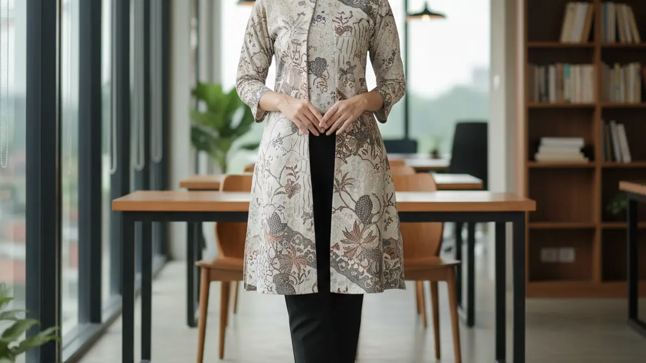 Model Atasan Batik Berkerah untuk Wanita Karir