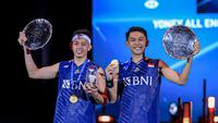 Ganda putra Indonesia, Fajar Alfian/Muhammad Rian Ardianto menjuarai All England 2023. (PBSI)