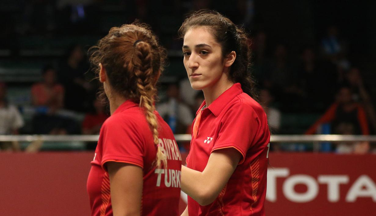 Paras cantik Neslihan Yigit, pemain ganda putri Turki. (Bola.com/Arief Bagus)