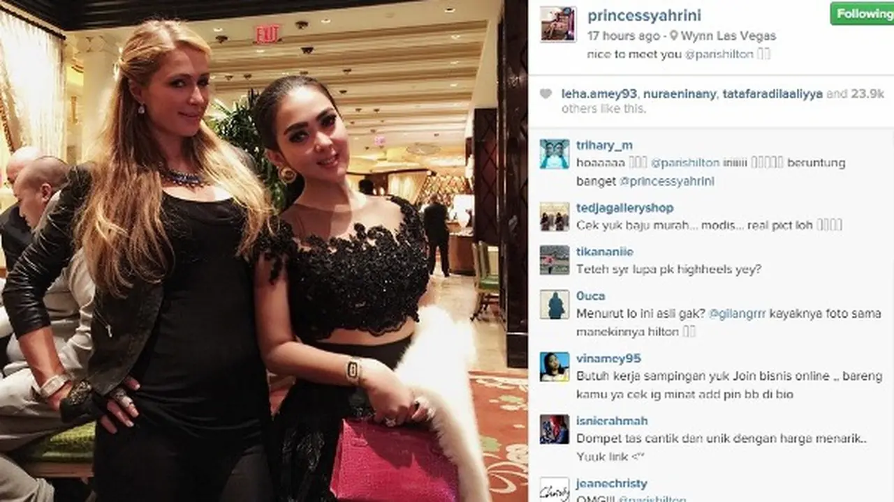 Syahrini dan Paris Hilton