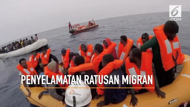 Kapal amal internasional dan penjaga pantai Libya menyelamatkan ratusan migran