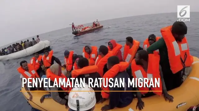 VIDEO: Penyelamatan Ratusan Migran Asal Libya