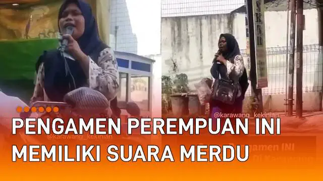 Seorang perempuan pengamen jalanan miliki suara merdu menarik perhatian