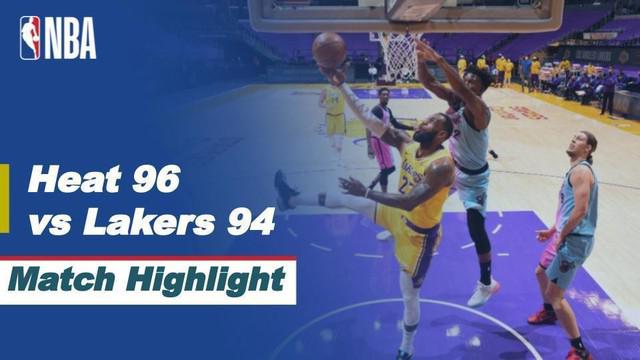 Berita video highlights NBA, LA Lakers dikalahkan oleh Miami Heat 94-96, Minggu (21/2/21)