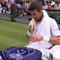 Novak Djokovic Dijuluki Monster oleh Warganet Setelah Ketahuan Makan Pisang dengan Kulitnya di Wimbledon 2023 (doc: Twitter.com)