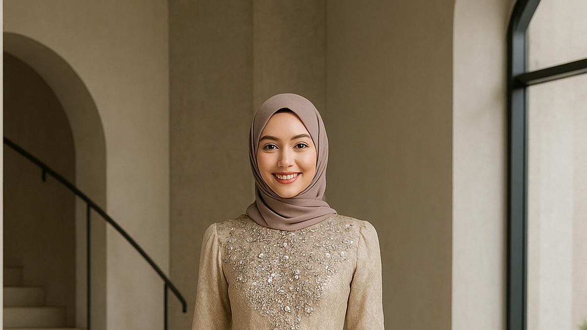 8 Model Gamis Payet di Dada Simple yang Cantik dan Anggun