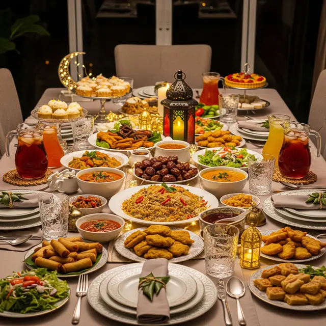 Meja Makan di Rumah untuk Acara Buka Bersama 2026 (Gemini AI)
