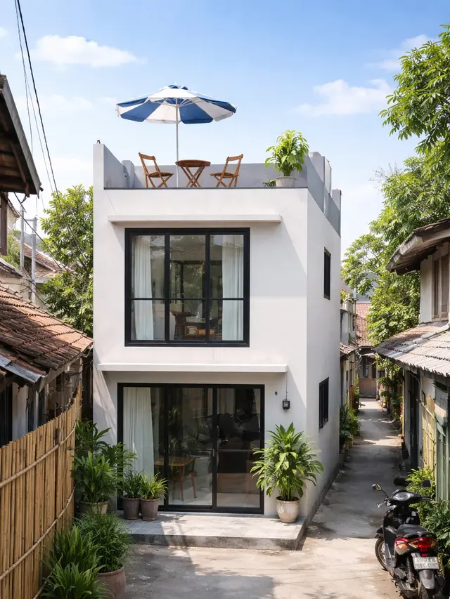Model Rumah Minimalis di Gang Sempit 2 Lantai