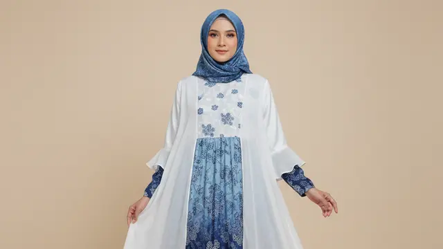 Model Gamis Sutra Kombinasi Batik Pilihan 2026. AI