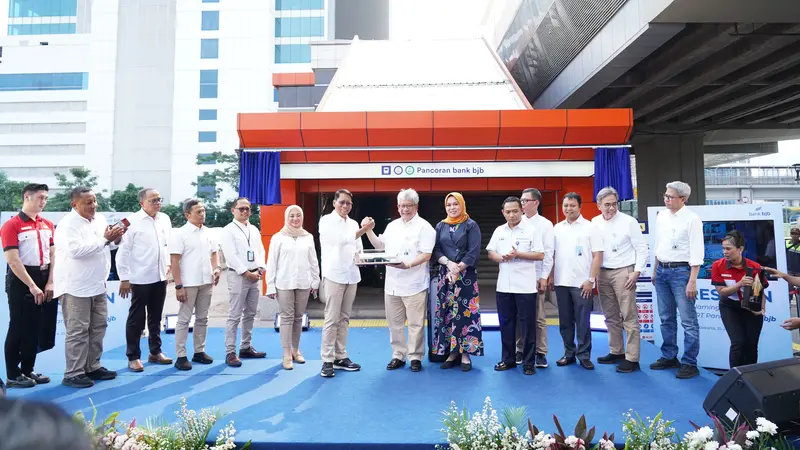 PT KAI (Persero) bersama Bank BJB meresmikan hak penamaan atau Naming Rights Stasiun LRT Jabodebek Pancoran menjadi Stasiun LRT Jabodebek Pancoran bank bjb