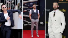 Foto kolase Chris Evans saat menghadiri sebuah acara. Aktor "Captain America" Chris Evans dinobatkan sebagai "pria terseksi" versi Majalah People untuk tahun 2022 pada Senin (7/11/2022). (AFP Photo)