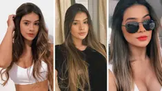 Foto kolase Raiane Lima kekasih dari penyerang Gabriel Jesus. Raiane Lima yang kini berusia 21 tahun merupakan influencer dan selebgram cantik dan seksi asal Brasil. (Instagram/raianelima8)