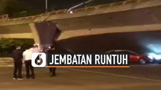 Kejadian mengerikan terjadi di jalan raya provinsi Jiangsu, China. Sebuah jembatan beton runtuh menimpa sejumlah kendaraan.