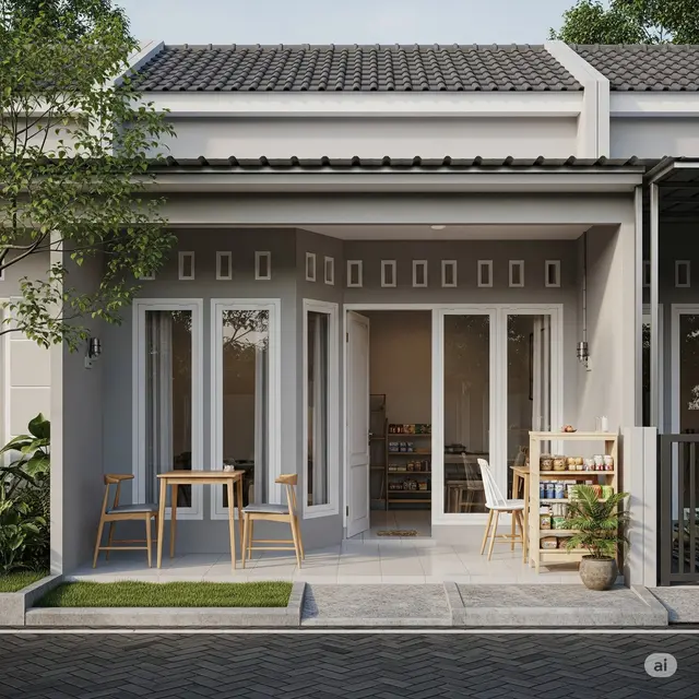 Rumah Minimalis Sederhana Ada Tokonya. Foto: Gemini
