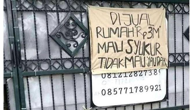 5 Spanduk Jual Rumah Ini Kocak Sekaligus Bikin Geregetan Hot Liputan6 Com