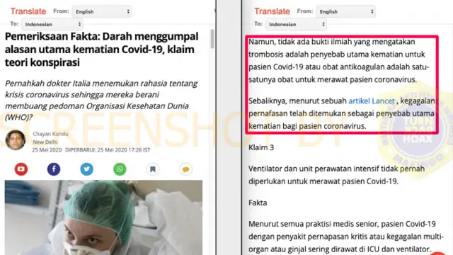 Fakta Penyebab Kematian Pasien Covid-19 dan Trombosis yang Ramai di Medsos