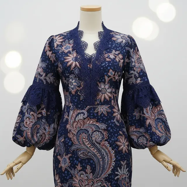 9 Model Dress Batik Lengan Bishop, Tren Busana Anggun di 2025