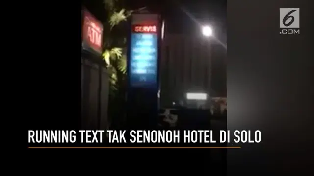 Viral rekaman kata-kata tak senonoh muncul di neon box sebuah hotel di Solo.