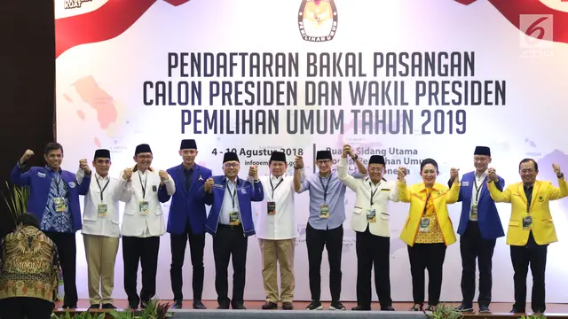 Prabowo dan Sandiaga Serahkan Berkas Pendaftaran Bakal Capres-Cawapres 2019