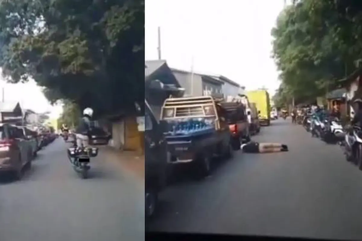 Viral Aksi Pengawal Ambulans di Jalan Ini Berdiri di Atas Motor Berujung Apes