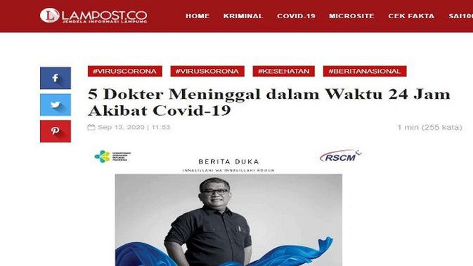 Gambar Tangkapan Layar Artikel dari Situs lampost.co