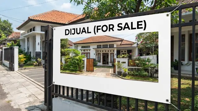 Banner Minimalis dengan Fokus Foto Properti