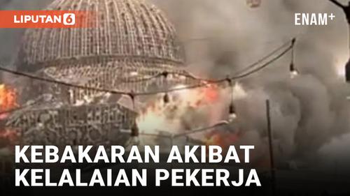 VIDEO: Pasca Kebakaran Kubah Masjid JIC, Pengelola Sangat Menyayangkan Kelalaian Pekerja