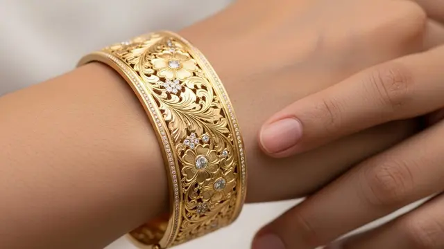 Model Gelang Emas Cuff Tebal