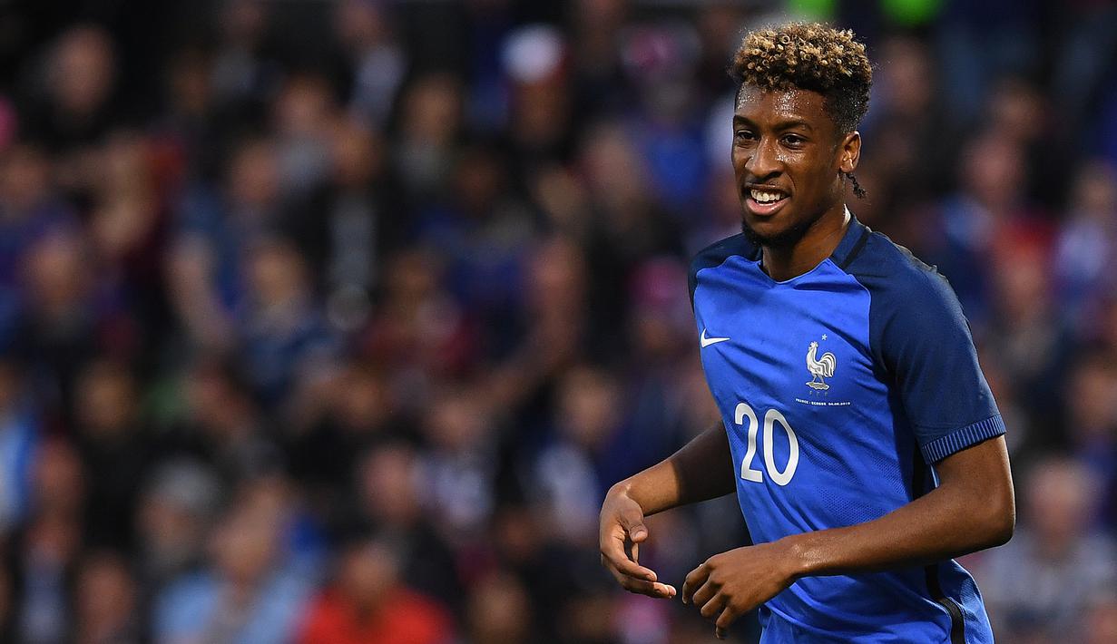 Tampil apik bersama Bayern Munchen membuat Kingsley Coman dipanggil memperkuat Timnas Prancis di Piala Eropa 2016. (AFP/Franck Fife)