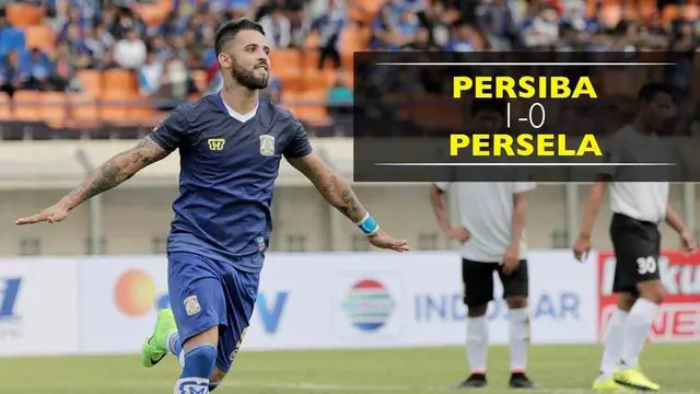 Marlon da Silva berhasil membawa Persiba kalahkan Persela 1-0 lewat golnya pada menit ke-66, Senin (6/2/2017)