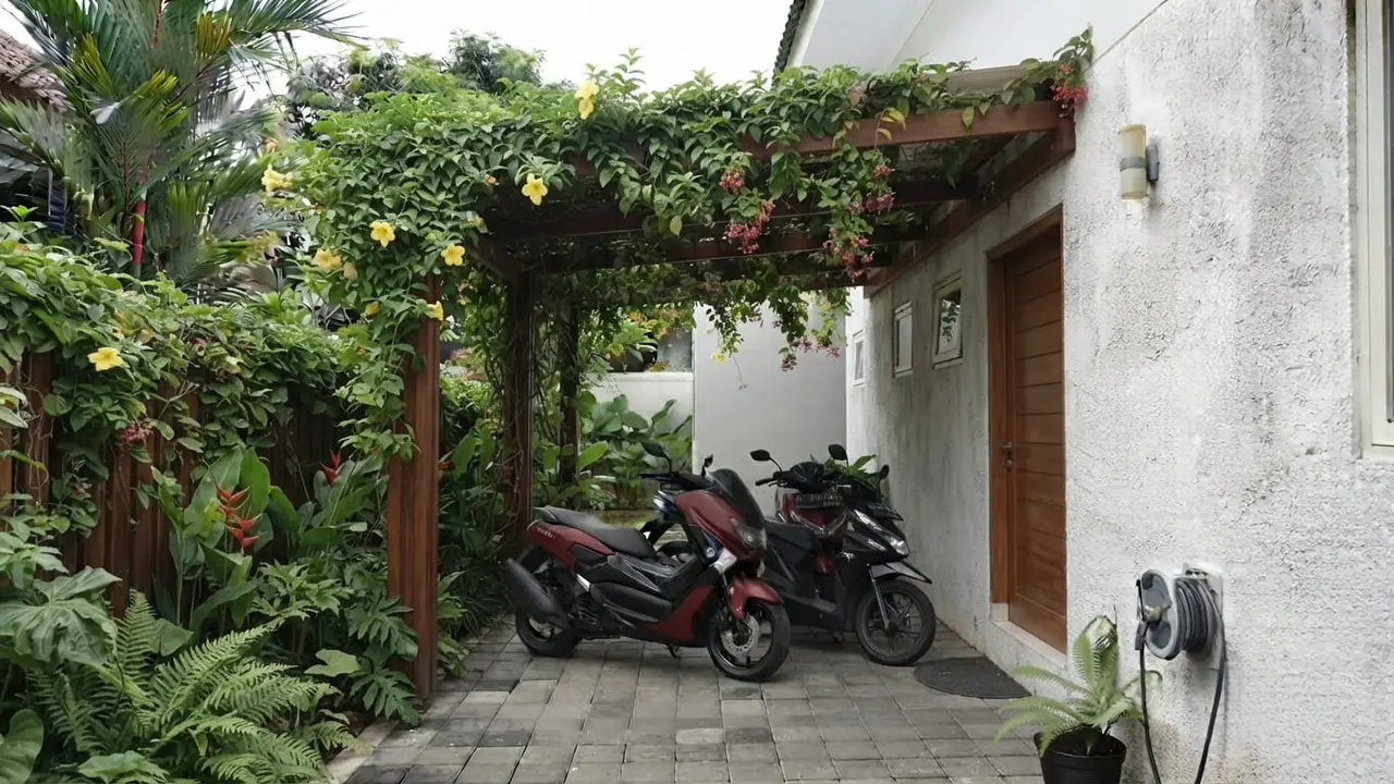 Desain Kanopi Samping Rumah untuk Area Penyimpanan Motor